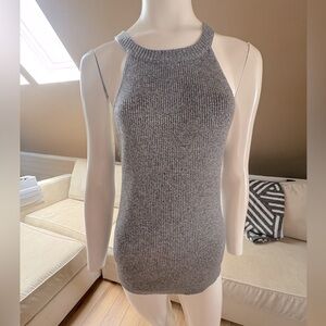 Prana Gray Knit High Neck Sweater Tank Top Size Large
